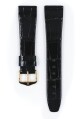 Řemínek Hirsch Prestige Alligator - černý, lesk - 19 mm - L – Standardní délka (doporučujeme) - 14 mm - Stříbrná - thumb (1)