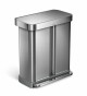 Pedálový odpadkový koš Simplehuman na tříděný odpad  – 58l (34/24), matná ocel, FPP - thumb (0)