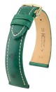 Řemínek Hirsch Massai Ostrich - zelený, bílé prošití - 18 mm - L – Standardní délka (doporučujeme) - 16 mm - Stříbrná - thumb (0)