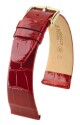Řemínek Hirsch Prestige Alligator - červený, lesk - 17 mm - L – Standardní délka (doporučujeme) - 14 mm - Rose Gold - thumb (0)