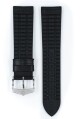 Řemínek Hirsch Paul - černý - 22 mm - XL - Prodloužená délka - 20 mm - Stříbrná - thumb (2)