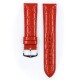 Řemínek Hirsch Crocograin - červený - 20 mm - M – Střední délka - 18 mm - Stříbrná - thumb (2)