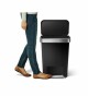 Pedálový odpadkový koš Simplehuman – 45 l, kapsa na sáčky, obdélníkový, černý plast /nerez - thumb (1)