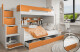 ArtBed Dětská patrová postel s roštem HARRY | bílá/oranžová 120 x 200 cm - thumb (0)