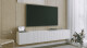 ArtExt Závěsný TV stolek JOY | 200 cm Barva: Černý lesk (drážky) - thumb (6)
