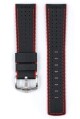 Řemínek Hirsch Robby - červený - 22 mm - L – Standardní délka (doporučujeme) - 20 mm - Stříbrná - thumb (1)