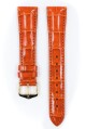 Řemínek Hirsch London Alligator - oranžový, lesk - 18 mm - M – Střední délka - 16 mm - Zlatá - thumb (1)