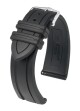 Řemínek Hirsch Hevea - černý - 22 mm - L – Standardní délka (doporučujeme) - 20 mm - Stříbrná - thumb (0)