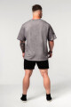 Pánské tričko Nebbia  Washed-off Heavyweight Cotton Oversized T-shirt GRIND Light Grey L - thumb (1)