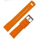 Silikonový řemínek, oranžový/černý se stříbrnou sponou - 18 mm - thumb (0)
