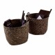 Compactor Set 2 ks pletených košíků Compactor MIKA, malý 14 x 11 cm, velký 16 x 12 cm, kouřově hnědý - thumb (1)