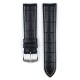 Řemínek Hirsch George - černý, bílé prošití - 24 mm - L – Standardní délka (doporučujeme) - 22 mm - Stříbrná - thumb (1)