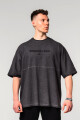 Pánské tričko Nebbia  Washed-off Oversized Heavyweight Cotton T-shirt NO SHORTCUTS Black L - thumb (0)