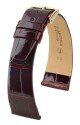 Řemínek Hirsch Prestige 1 alligator - vínový, lesk - L - řemínek 16 mm (spona 14 mm) - thumb (0)