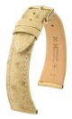Řemínek Hirsch Massai Ostrich - béžový - 21 mm - L – Standardní délka (doporučujeme) - 18 mm - Zlatá - thumb (0)