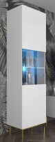 ARTBm Vitrína RAVENNA C 1DS | bílá lesklá Provedení: Bílá/bílý lesk/černé nohy - thumb (1)
