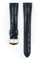 Řemínek Hirsch London Alligator - modrý, mat - 17 mm - L – Standardní délka (doporučujeme) - 16 mm - Zlatá - thumb (1)