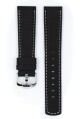 Řemínek Hirsch Mariner - černý - 22 mm - L – Standardní délka (doporučujeme) - 20 mm - Stříbrná - thumb (1)