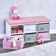 Kesper 17739 Lavice s 6 boxy, bílá/šedá/růžová, 38 x 68 x 29,5 cm - thumb (1)