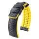 Řemínek Hirsch Ayrton - černo-žlutý - 22 mm - L – Standardní délka (doporučujeme) - 20 mm - Černá - thumb (0)