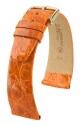 Řemínek Hirsch Prestige Crocodile - oranžový - 16 mm - L – Standardní délka (doporučujeme) - 14 mm - Zlatá - thumb (0)