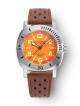 Nivada Grenchen Depthmaster Numerals Orange - Black Leather White Stitching - thumb (6)