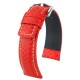 Řemínek Hirsch Carbon - červený - 24 mm - L – Standardní délka (doporučujeme) - 22 mm - Stříbrná - thumb (0)