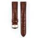 Řemínek Hirsch Earl Alligator - zlatohnědý, mat - 24 mm - L – Standardní délka (doporučujeme) - 22 mm - Stříbrná - thumb (2)