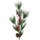 Umělá větvička borovice s dekorací, 75 cm - thumb (1)