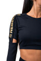Nebbia Honey Bunny crop top s dlouhým rukávem 821 black - thumb (4)