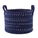 Altom Bavlněný kulatý košík Dark blue, 28 x 20 cm, pr. 28 cm - thumb (1)