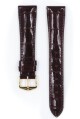 Řemínek Hirsch London Alligator - vínový, lesk - 18 mm - L – Standardní délka (doporučujeme) - 14 mm - Zlatá - thumb (1)