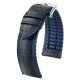 Řemínek Hirsch Andy - černo-modrý - 20 mm - L – Standardní délka (doporučujeme) - 18 mm - Stříbrná - thumb (0)