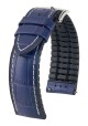 Řemínek Hirsch George - modrý - 24 mm - L – Standardní délka (doporučujeme) - 22 mm - Stříbrná - thumb (0)