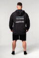 Pánská mikina Nebbia  Washed-off Zip Up Hoodie GYM BRO Black M - thumb (2)