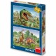 Dino Puzzle Souboj dinosaurů, 2x48 dílků - thumb (2)