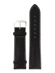 Kožený řemínek Junkers 22mm - černý/hladký/bílé prošití - thumb (0)