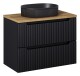 ArtCom Keramické umyvadlo BEYOND 3 E-6531 | černý mat 56 x 36 cm - thumb (1)