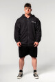 Pánská mikina Nebbia  Washed-off Zip Up Hoodie GYM BRO Black M - thumb (5)