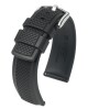 Řemínek Hirsch Accent - černý - 24 mm - L – Standardní délka (doporučujeme) - 22 mm - Stříbrná - thumb (0)
