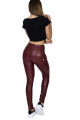 Dámské legíny Hugz Jeans  Wine Faux Leather Biker High Waist S - thumb (1)