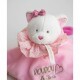 Doudou Dárková sada - plyšový muchláček růžová kočka 20 cm - thumb (1)