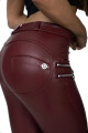 Hugz Jeans Wine Faux Leather Biker High Waist - thumb (6)