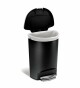 Pedálový odpadkový koš Simplehuman – 50 l, půlkulatý, plast, černý - thumb (1)