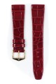 Řemínek Hirsch Prestige Alligator - červený, lesk - 17 mm - L – Standardní délka (doporučujeme) - 14 mm - Rose Gold - thumb (1)