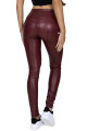Dámské legíny Hugz Jeans  Wine Faux Leather Biker High Waist S - thumb (2)