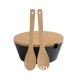 Kesper 92524 Mísa na salát s příborem a víkem, černá, pr. 26 cm - thumb (2)