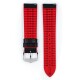 Řemínek Hirsch Andy - černo-červený - 22 mm - L – Standardní délka (doporučujeme) - 20 mm - Stříbrná - thumb (2)