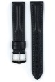 Řemínek Hirsch Lucca - černý - 24 mm - L – Standardní délka (doporučujeme) - 20 mm - Stříbrná - thumb (1)
