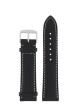 Kožený řemínek Junkers 22mm - černý/bílé prošití - thumb (0)